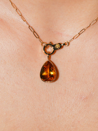 Novie Citrine Teardrop Cut Charm in Yellow 14k Gold