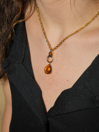 Yucca Citrine Teardrop Cut Charm in Yellow 14k Gold