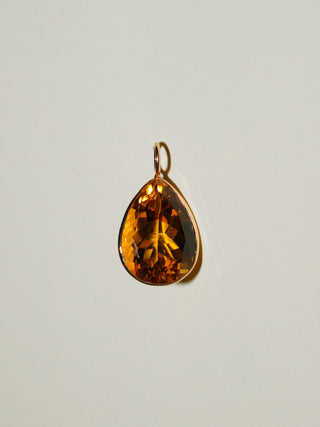 Yucca Citrine Teardrop Cut Charm in Yellow 14k Gold