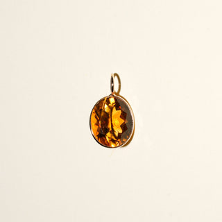 Marigold Citrine Oval Charm in Yellow 14k Gold