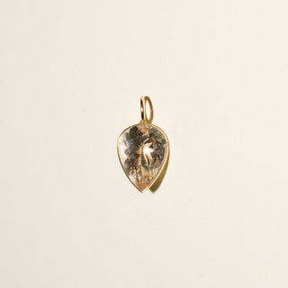 Peachy Yelllow Heliodor Teardrop Cut Charm in 14k Yellow Gold