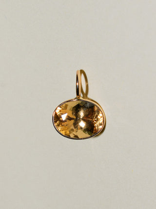 Desert Golden Beryl East West Oval Cut Charm in Yellow 14k Gold