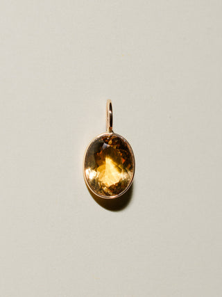 Honey Golden Beryl Oval Cut Charm in 14k Yellow Gold