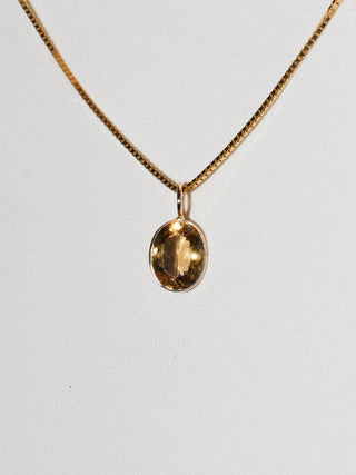 Honey Golden Beryl Oval Cut Charm in 14k Yellow Gold