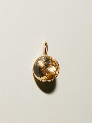 Mama Said Golden Beryl Round Cut Charm in Yellow 14k Gold