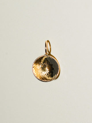 Mama Said Golden Beryl Round Cut Charm in Yellow 14k Gold