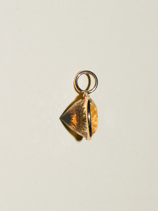 Mama Said Golden Beryl Round Cut Charm in Yellow 14k Gold