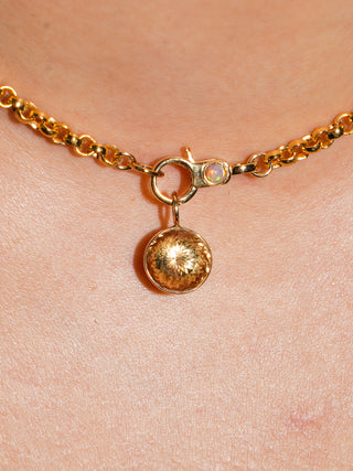 Mama Said Golden Beryl Round Cut Charm in Yellow 14k Gold
