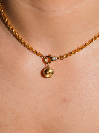 Mama Said Golden Beryl Round Cut Charm in Yellow 14k Gold