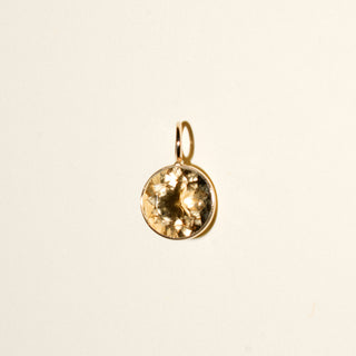 Sunshine Heliodor Round Cut Charm in Yellow 14k Gold