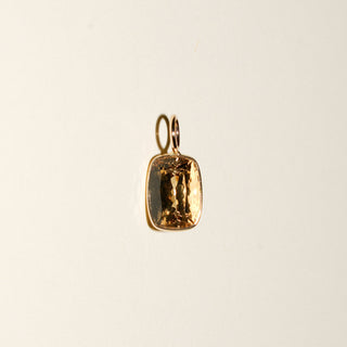 Flax Yellow Heliodor Cushion Cut Charm in Yellow 14k Gold