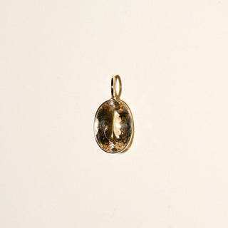 Chamomile Heliodor Oval Cut Charm in Yellow 14k Gold
