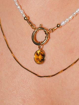 Sun Yellow Beryl Oval Cut Charm in Yellow 14k Gold