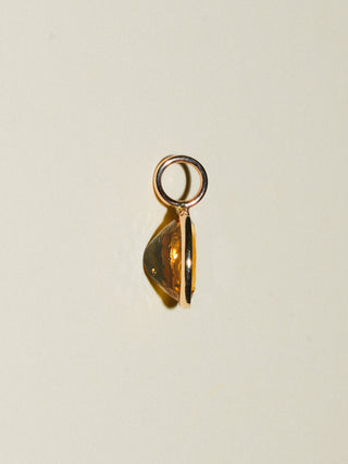 Sun Yellow Beryl Oval Cut Charm in Yellow 14k Gold