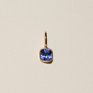Azurine Tanzanite Cushion Cut Charm in Yellow 14k Gold