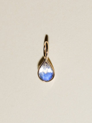 Moonlight Moonstone Pear Cut Charm in 14k Yellow Gold