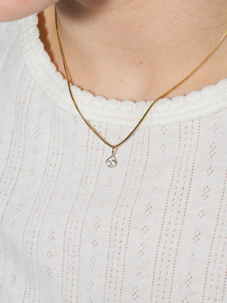 Duermas Moonstone Pear Cut Charm in Yellow 14k Gold