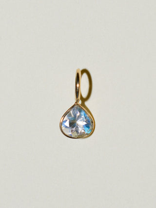 Duermas Moonstone Pear Cut Charm in Yellow 14k Gold