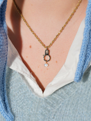 Cansada Moonstone East West Oval Cut Charm in Yellow 14k Gold