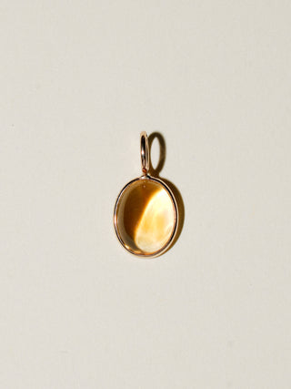 Kumquat Citrine Oval Cut Charm Charm in 14k Yellow Gold