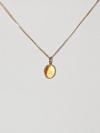 Kumquat Citrine Oval Cut Charm Charm in 14k Yellow Gold