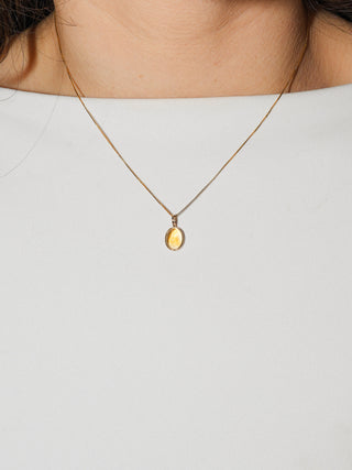 Kumquat Citrine Oval Cut Charm Charm in 14k Yellow Gold