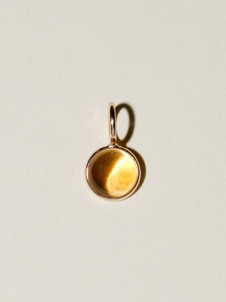Mango Citrine Oval Cut Cabochon Charm in 14k Yellow Gold