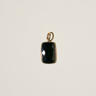 Caviar Black Tourmaline Can Cut Charm in 14k Yellow Gold