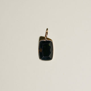 Caviar Black Tourmaline Can Cut Charm in 14k Yellow Gold