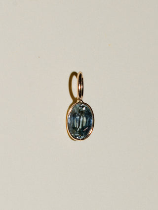 Glacier Lake Sapphire Oval Cut Charm in Yellow 14k Gold