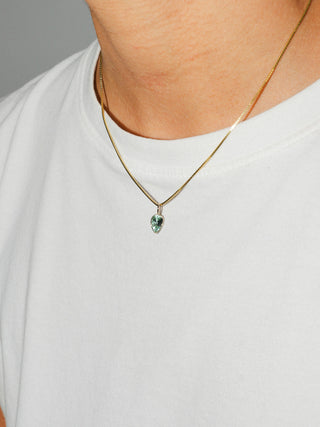 Fairy Wing Tourmaline Inverted Pear Cut Charm in Yellow 14k Gold