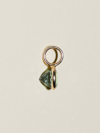 Tortuga Tourmaline Round Cut Charm in Yellow 14k Gold