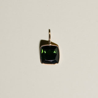 Beauty Black Tourmaline Cushion Cut Charm in 14k Yellow Gold