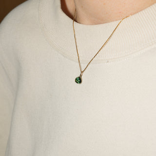 Eden Green Tourmaline Pear Cut Charm in Yellow 14k Gold