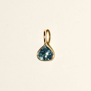 Midnight Blue Sapphire Pear Cut Charm in Yellow 14k Gold