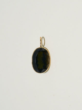 Kitty Pretty Black Tourmaline Oval Cut Charm in Yellow 14k Gold