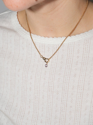 Tulips Pink Sapphire Oval Cut Charm in Yellow 14k Gold