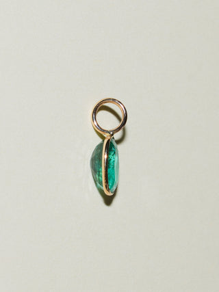 City Emerald Oval Cut Charm in Yellow 14k Gold