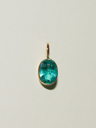City Emerald Oval Cut Charm in Yellow 14k Gold