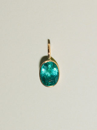 City Emerald Oval Cut Charm in Yellow 14k Gold