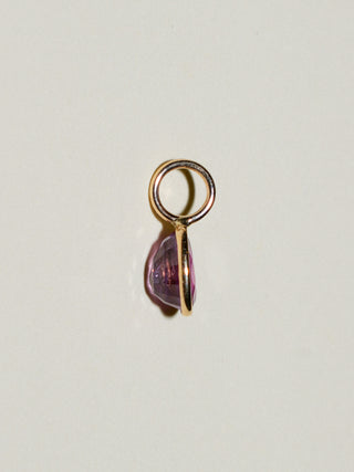 Bailar Pink Sapphire Oval Cut Charm in Yellow 14k Gold