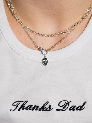 Maiden Green Tourmaline Inverted Pear Cut Charm in White 14k Gold