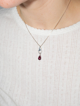 Yearning Pink Tourmaline Teardrop Cut Charm in White 14k Gold