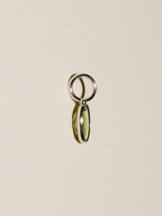 Peapod Green Tourmaline Oval Cut Charm in White 14k Gold