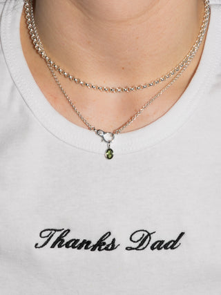 Peapod Green Tourmaline Oval Cut Charm in White 14k Gold