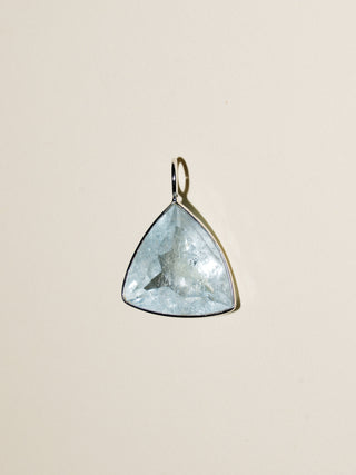 Solstice Aquamarine Trillion Cut Charm in 14k White Gold