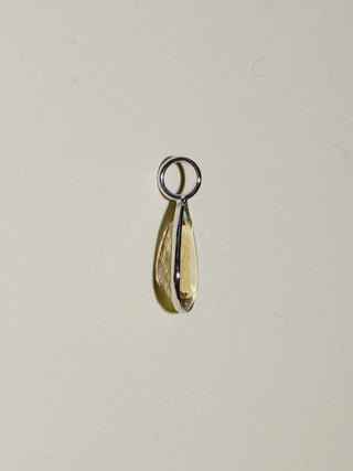 Sunray Heliodor Teardrop Cut Charm in White 14k Gold