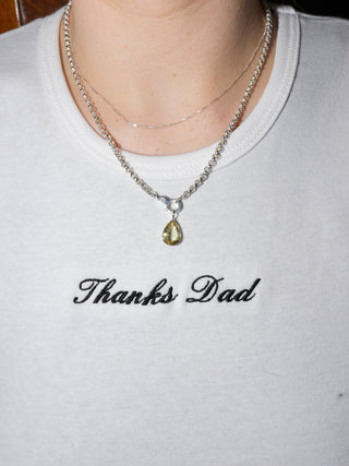 Sunray Heliodor Teardrop Cut Charm in White 14k Gold