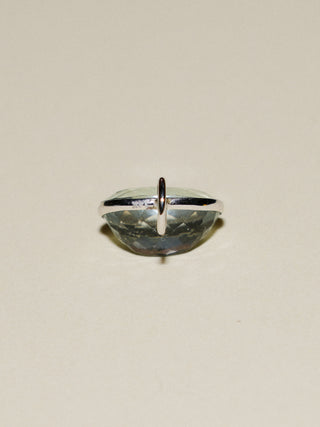 Cold Plunge Aquamarine East West Oval Cut Charm in White 14k Gold