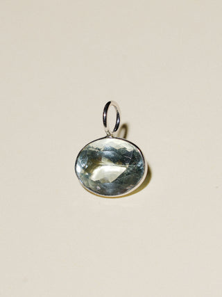 Cold Plunge Aquamarine East West Oval Cut Charm in White 14k Gold